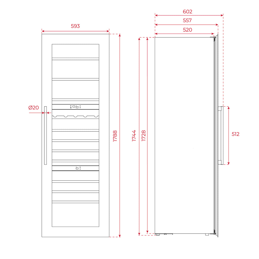 Maestro integrated wine cellar 178 X 60 cm RVI 30097 GBK